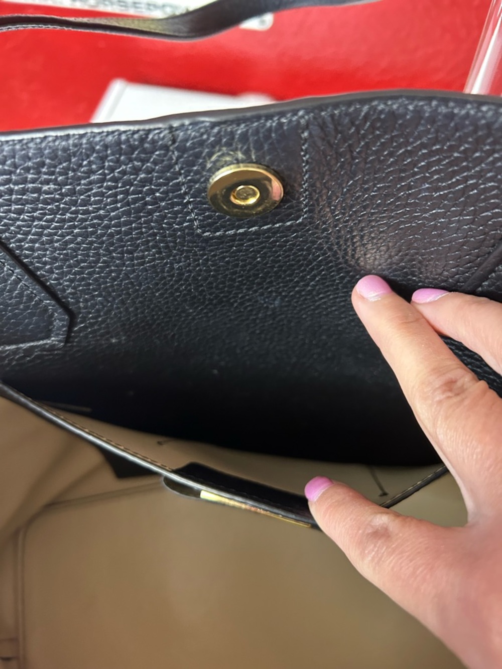 Tory Burch Black Pebbled Leather Tote with Gold Logo - Picture 8 of 14